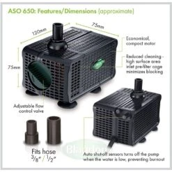 Blagdon 650 Auto Shut-Off Water Feature Pump -Garden Care Store 5015368052559 3