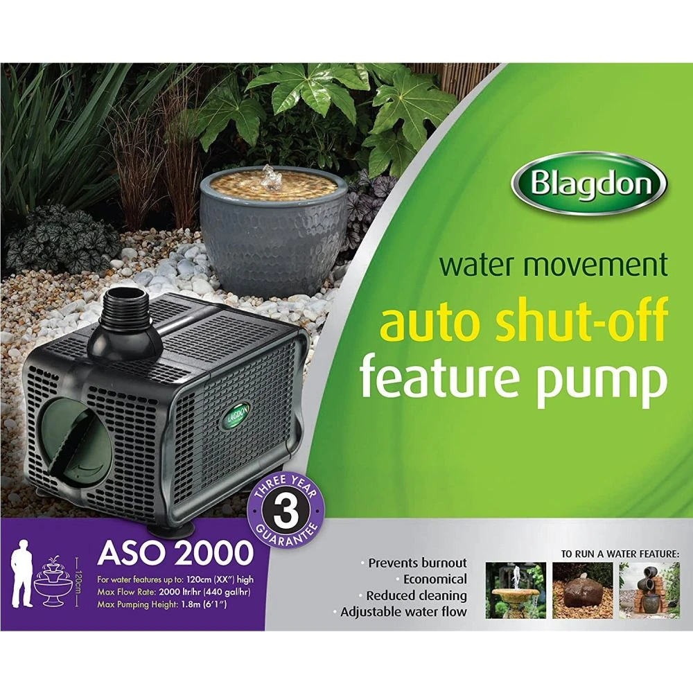 Blagdon 2000 Auto Shut-Off Water Feature Pump 2 Blagdon 2000 Auto Shut-Off Water Feature Pump - Image 2