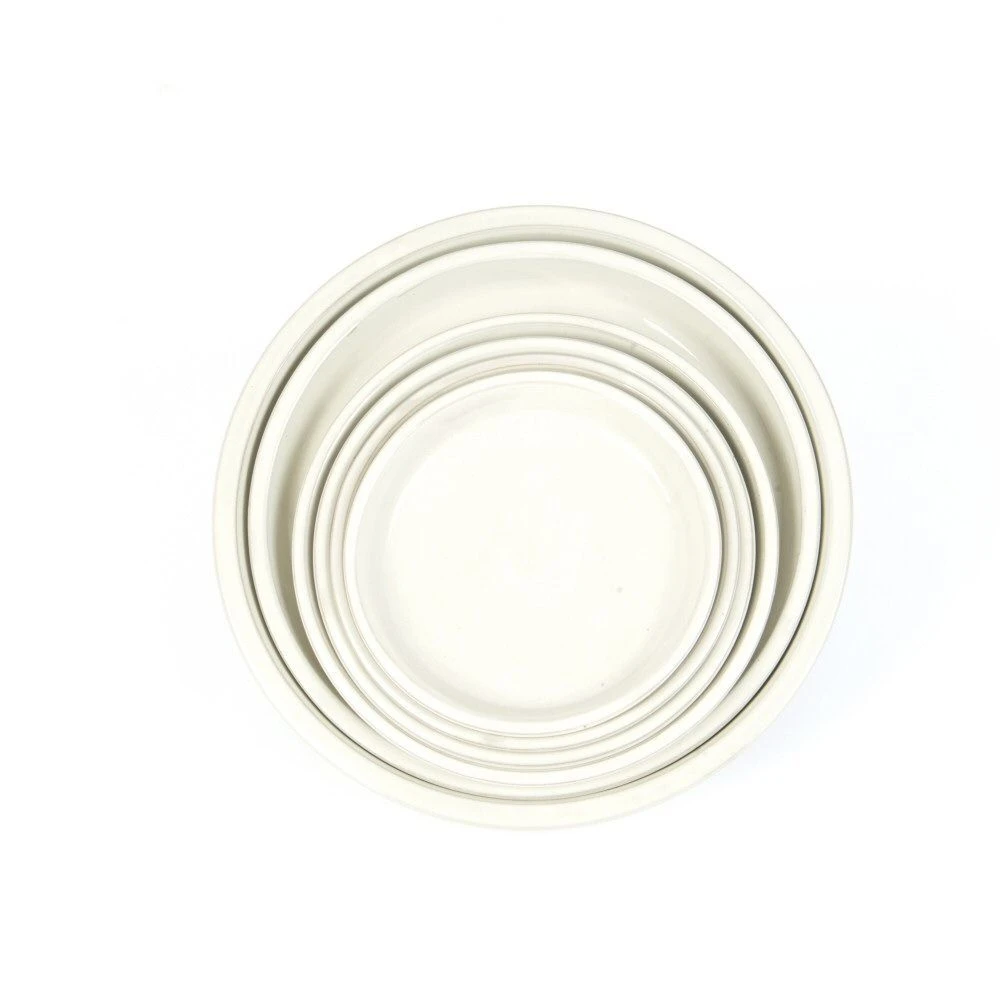 Woodlodge 36cm White Blossom Glazed Saucer 1 Woodlodge 36cm White Blossom Glazed Saucer