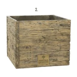Woodlodge 37cm Heritage Oak Square Planter -Garden Care Store 5021346487725 3