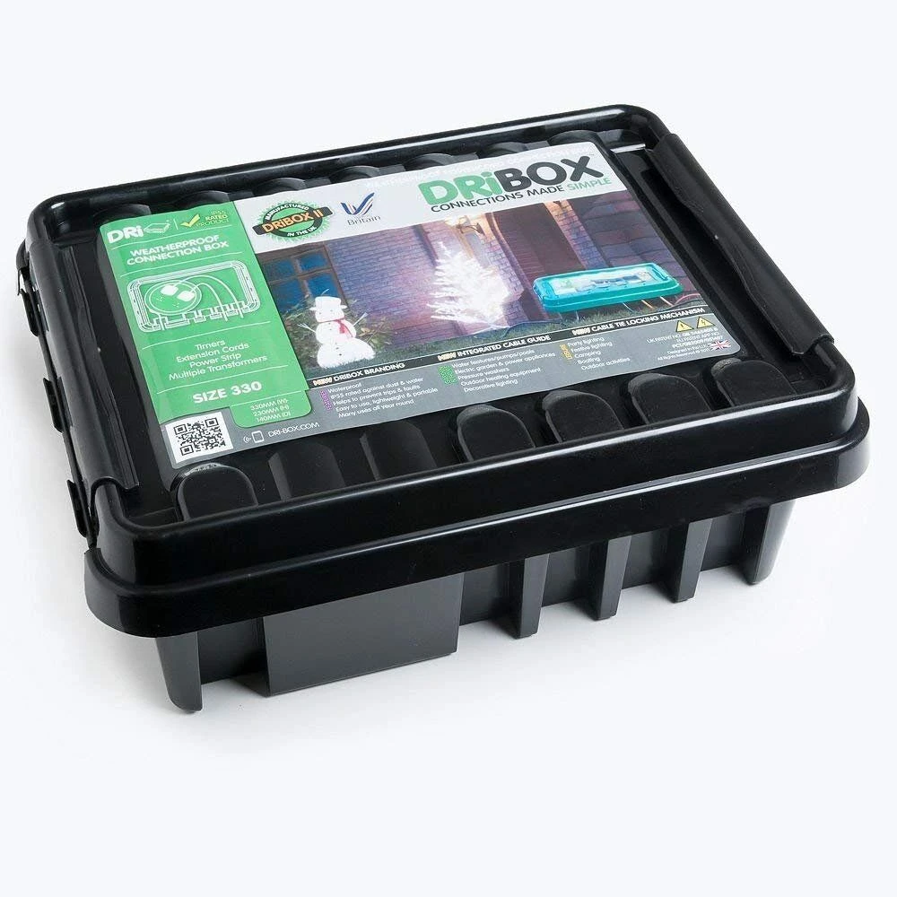 DriBox Black 330 Large Weatherproof Electrics Connection Box 1 DriBox Black 330 Large Weatherproof Electrics Connection Box