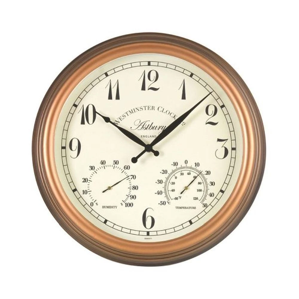 Outside In 15" Astbury Wall Clock, Thermometer & Hygrometer 1 Outside In 15" Astbury Wall Clock, Thermometer & Hygrometer