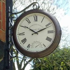 Outside In 15" Greenwich Station Wall Clock & Thermometer -Garden Care Store 5050642006316 3