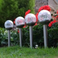 Smart Solar 35cm Crackle Globe Colour Changing Stake Lights (5 Pack) -Garden Care Store 5050642008471 3
