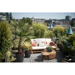 Elho 30cm Living Black Greenville Round Planter -Garden Care Store 8711904332358 5