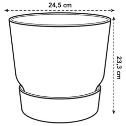 Elho 25cm Leaf Green Greenville Round Planter -Garden Care Store 8711904332433 3