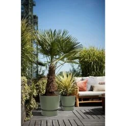 Elho 25cm Leaf Green Greenville Round Planter -Garden Care Store 8711904332433 4