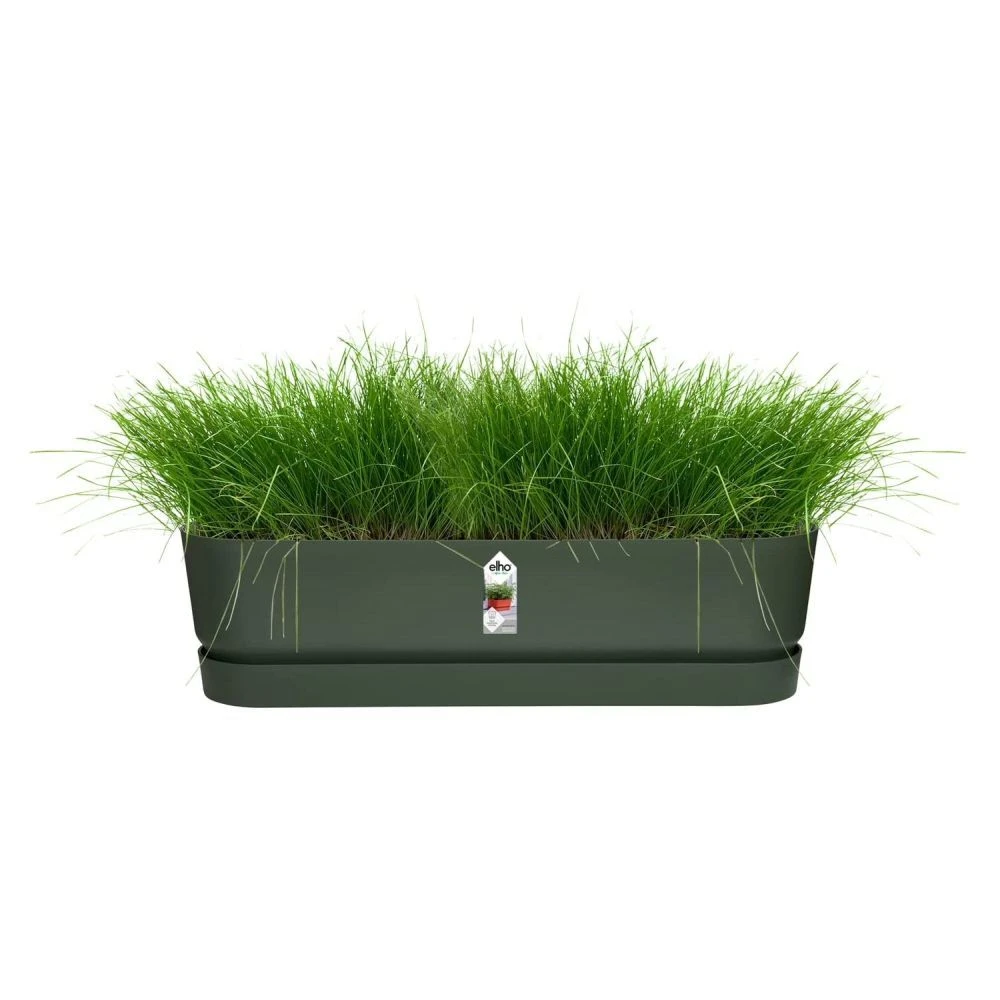 Elho 70cm Leaf Green Greenvillle Long Trough Planter 2 Elho 70cm Leaf Green Greenvillle Long Trough Planter - Image 2