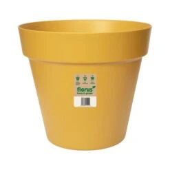 Elho 40cm Mustard Yellow Paris Flower Pot